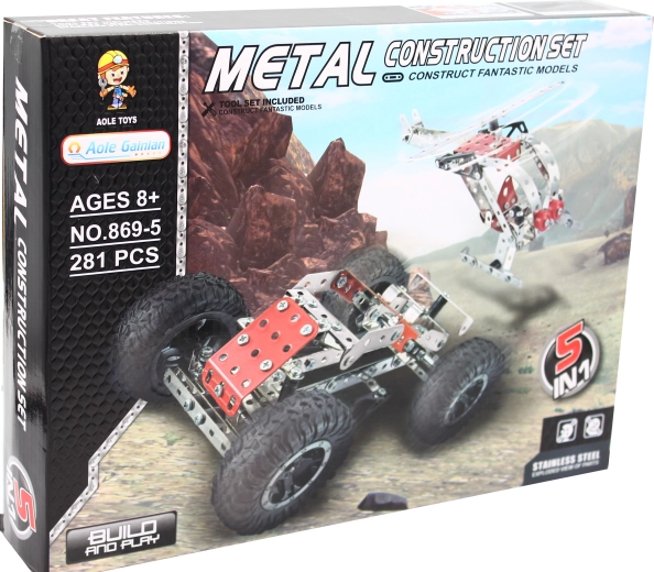 Kit de construction métallique 5 en 1, 281 pièces
