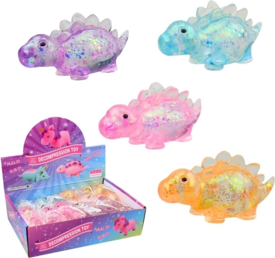 Anti-stress dinosaurus met glitters – kneedbare squishy speelgoed