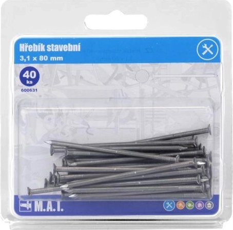 Construction nails 80 × 3.1 mm, 40 pcs