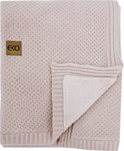 EKO knitted baby blanket with lining Rose Pink 100 × 80 cm