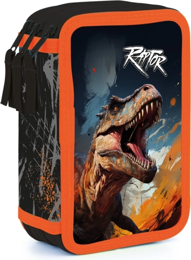 Three-tier school pencil case Dino without contents