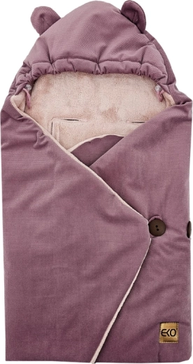 EKO car seat footmuff lilac with hood and harness openings