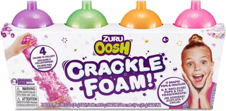 ZURU Oosh Slime Set – Crackling Foam, 4 pcs