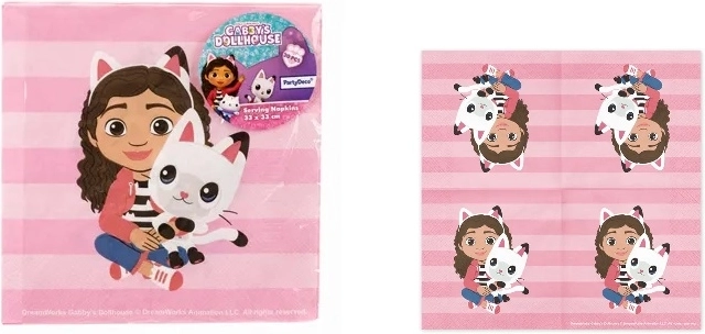 Gabby's Dollhouse Napkins 33 × 33 cm, 20 pcs