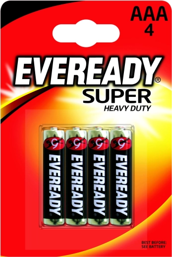 Energizer Eveready AAA R03 1,5 V Zinkchlorid-Batterien, 4 Stk.