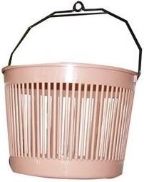 Round peg basket with hanging eyelet 20 × 15 cm, plastic, mixed colors