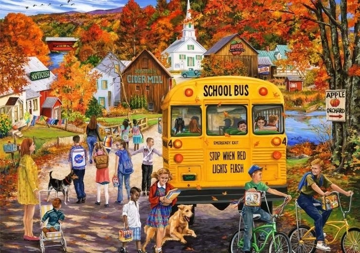 Puzzel Schoolbus 2000 stukjes BLUEBIRD