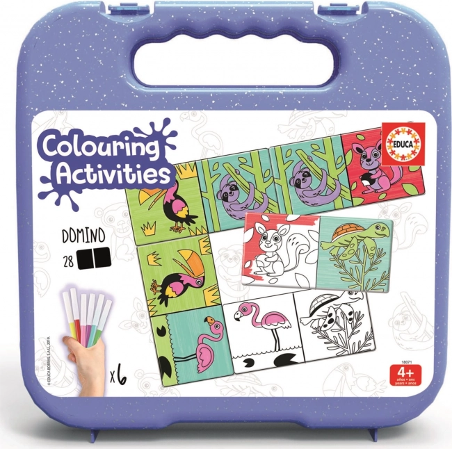 Coloring Domino Animals with Markers