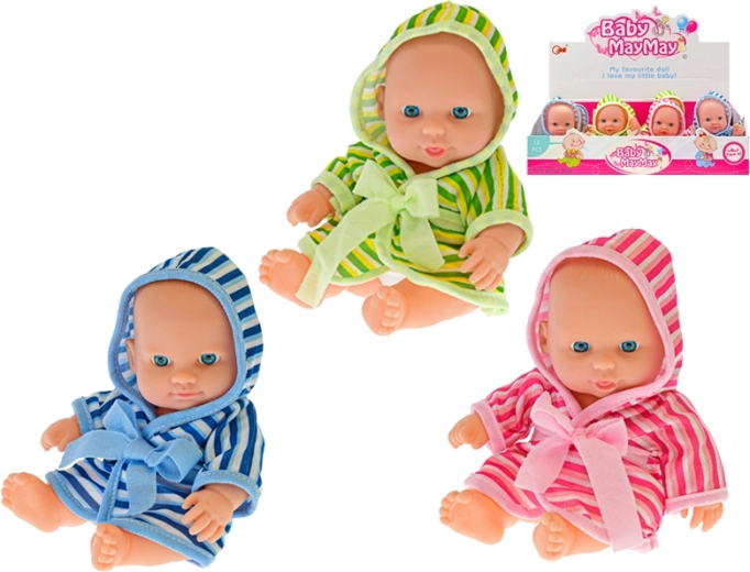 Baby in a striped bathrobe 20 cm