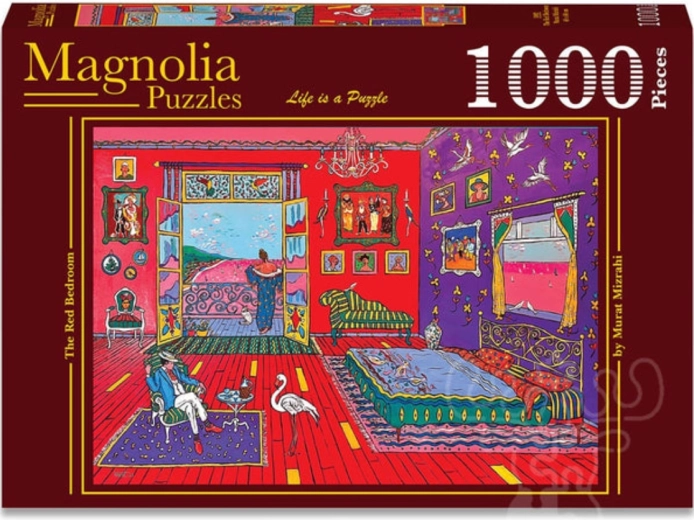 Magnolia puzzel Rode slaapkamer 1000 stukjes