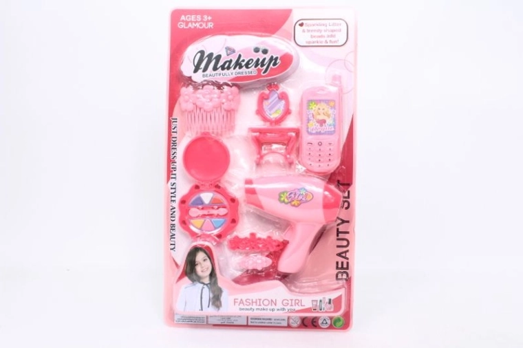 Set de beauté enfant rose avec sèche-cheveux