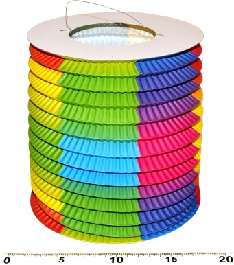 Cilindrische regenbooglampion 15 cm