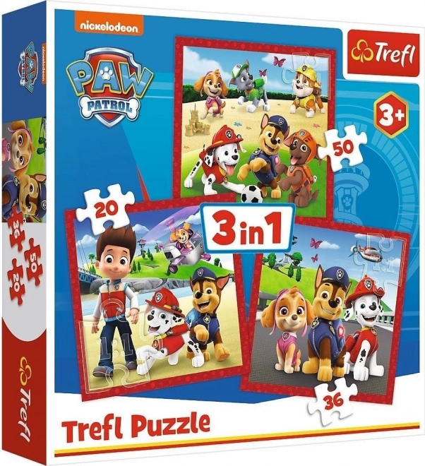 Puzzel 3-in-1 PAW PATROL Vrolijke hondjes Trefl