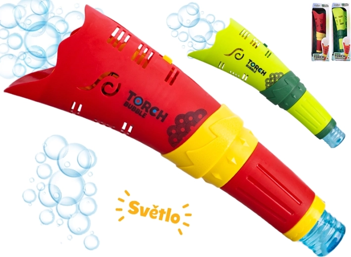Souffleur de bulles en forme de torche avec effets LED 26 cm