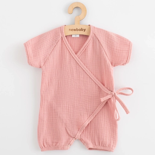 Summer muslin romper for baby New Baby, pink
