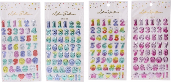 Stickers 23x11 cm numbers with glitter