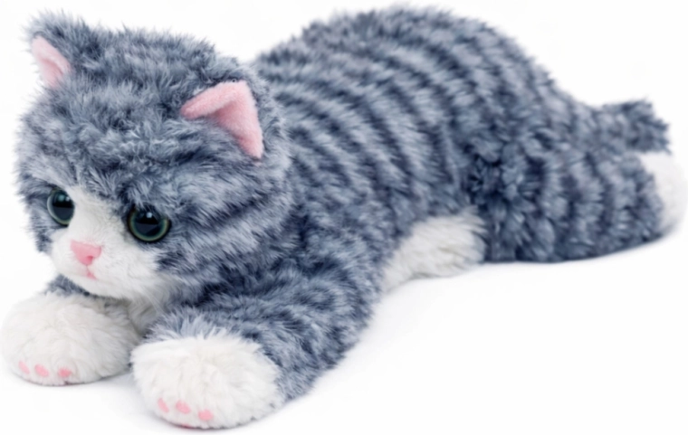 Plush Cat Lying Gray 38 cm
