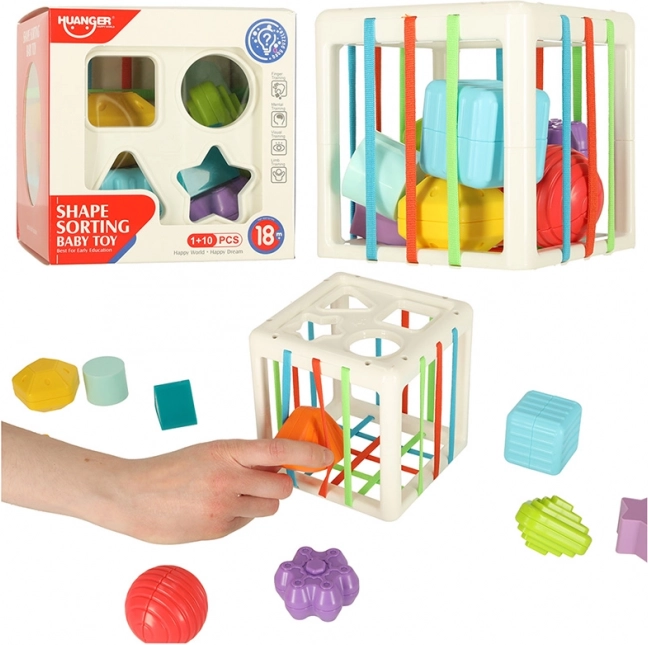 Cube sensoriel élastique avec intégration de formes