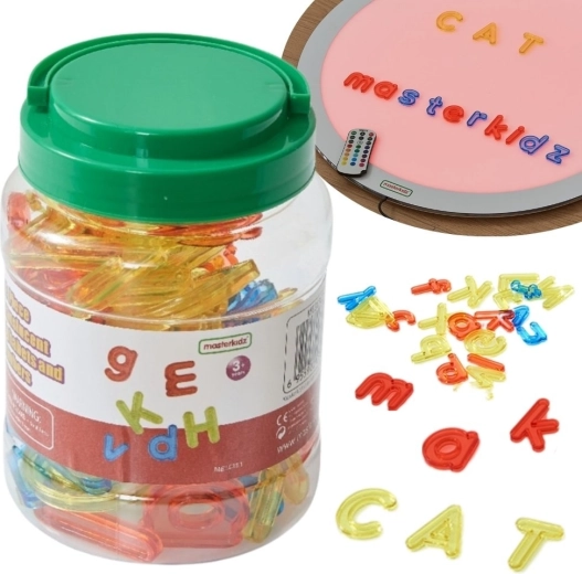 Masterkidz Transparent Alphabet – 52 Colorful Letters for a Light Panel