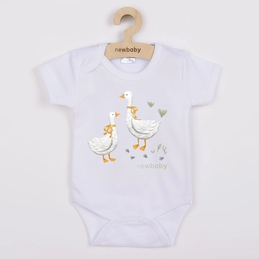Baby short-sleeve bodysuit with little goose print New Baby