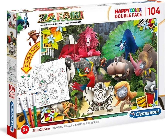 Double-sided puzzle Clementoni Zafari: In the Jungle 104 pieces