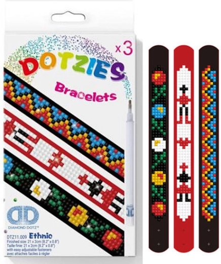 Ethnic Diamond Mosaic Bracelets – Set of 3