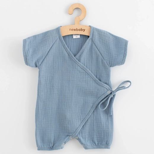 Summer muslin romper for baby New Baby, blue, size 74 (6–9 months)