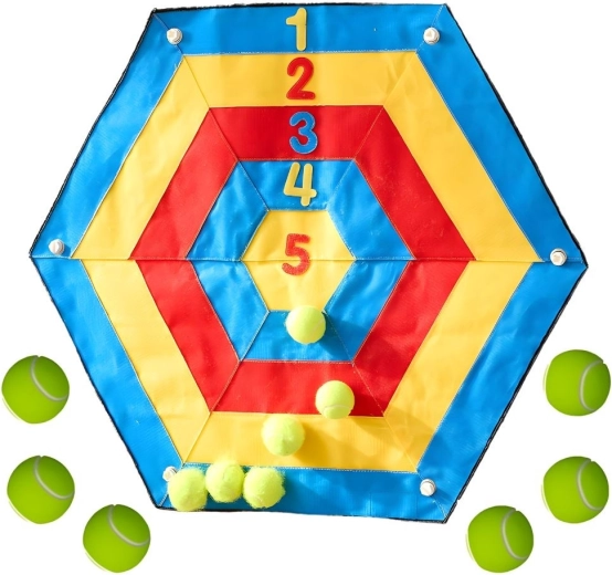 Masterkidz zeshoekig dartbord met klittenband voor werpen en leren rekenen