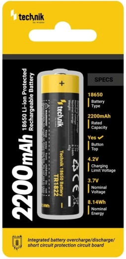 Technik TR1822 wiederaufladbare Batterie 18650 2200 mAh 3,7 V