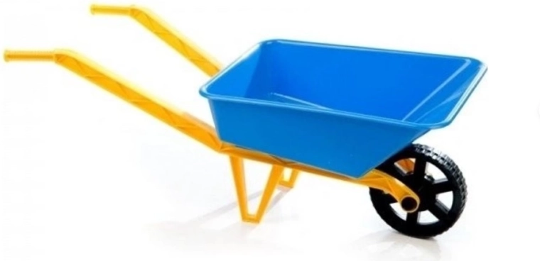 Petite brouette bleue en plastique 70 cm
