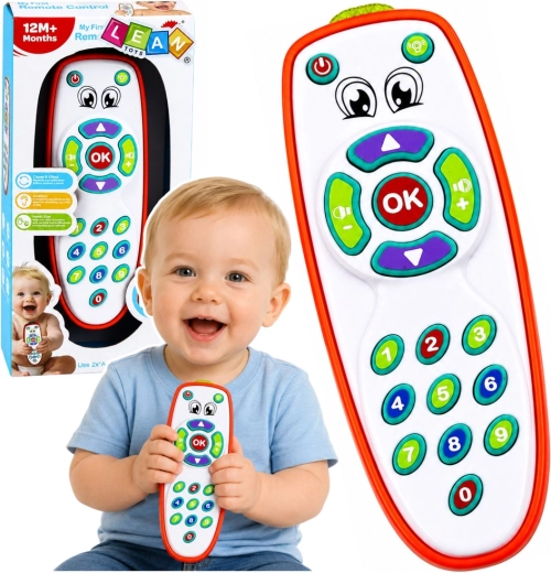 Interactive educational remote control for toddlers with lights and volume control