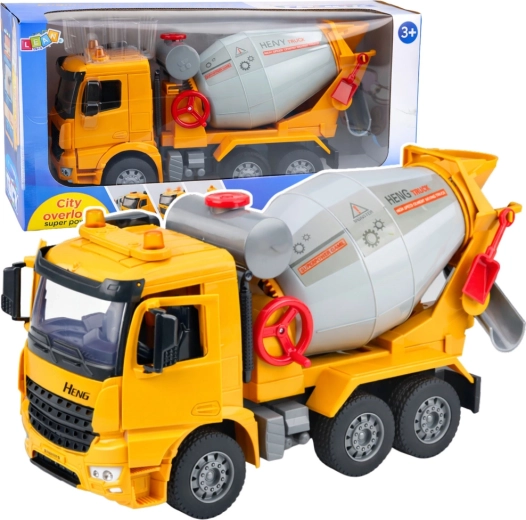 Bétonnière de chantier pour enfants avec tambour rotatif, lumières et sons