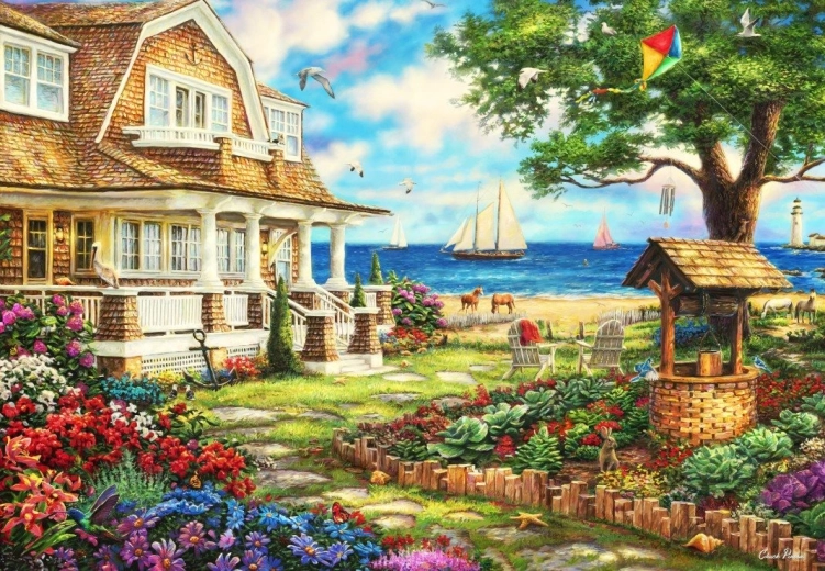 Puzzle Chalet au bord de la mer 1000 pièces