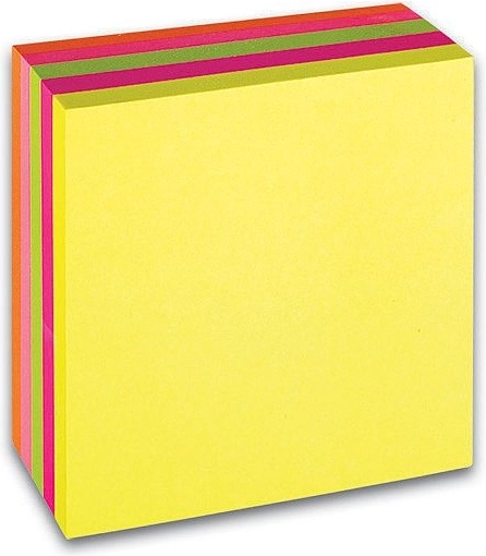 Self-adhesive Notepad CONCORDE 76 × 76 mm, neon, cube 5 colors (5 × 80 sheets)