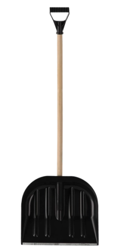 Pelle à neige en plastique 45 cm avec manche en bois et poignée en D