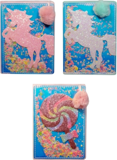 Kids' Keepsake Diary with Feather Pen and Sequin Cover