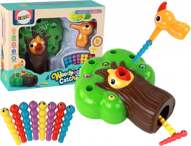 Jeu d’adresse magnétique attrape les vers et nourris l’oiseau