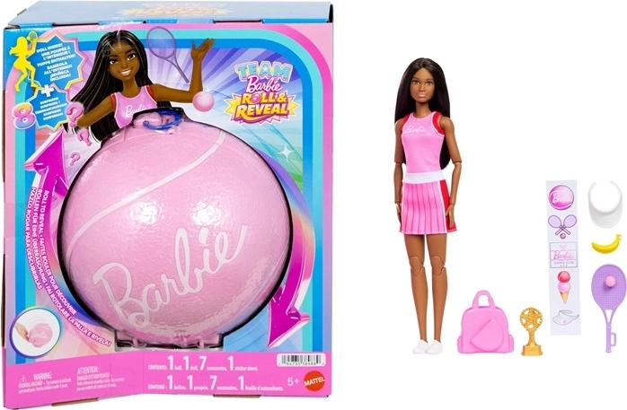 Barbie Team Roll and Reveal Tennis Player – doll in a surprise ball
