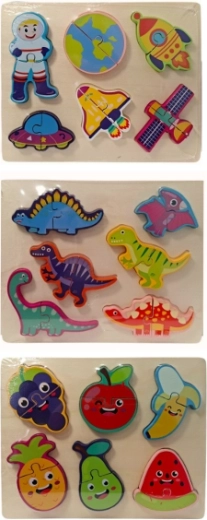 Puzzle en bois pour enfants avec animaux et outils