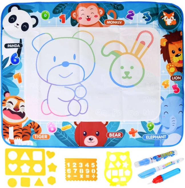 Children's Water Drawing Mat with Stencils