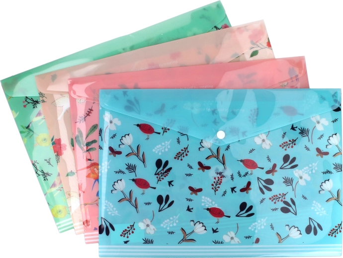 Map met drukknoop 26 × 36 cm Bloemen