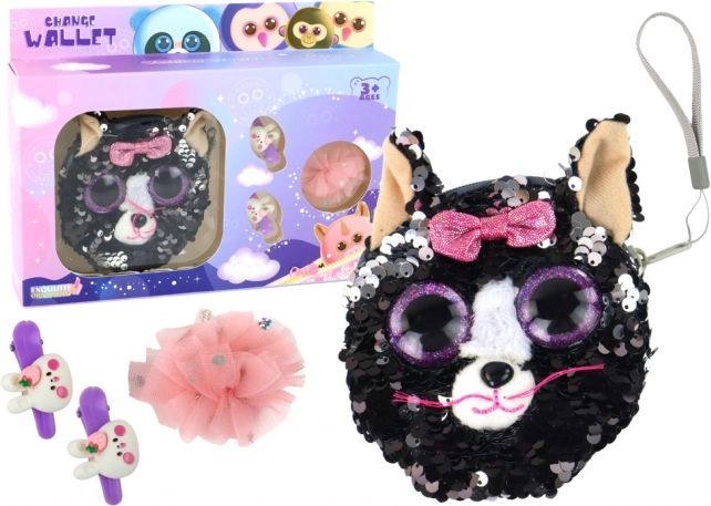 Set voor meisjes met haarspeldjes en portemonnee Katje