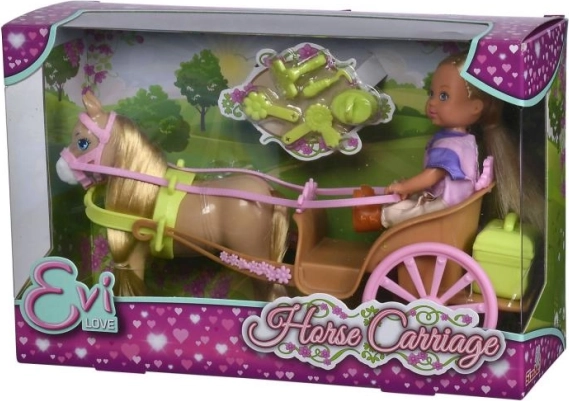Evi Love Doll in a Horse-Drawn Carriage