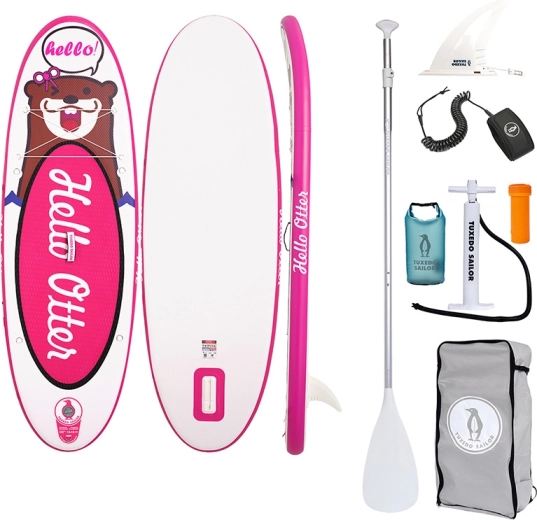 Paddleboard gonflable pour enfants FunWater Tuxedo Sailor 240 cm (rose)