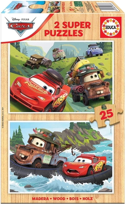 Puzzle en bois Voitures de EDUCA 2x25 pièces