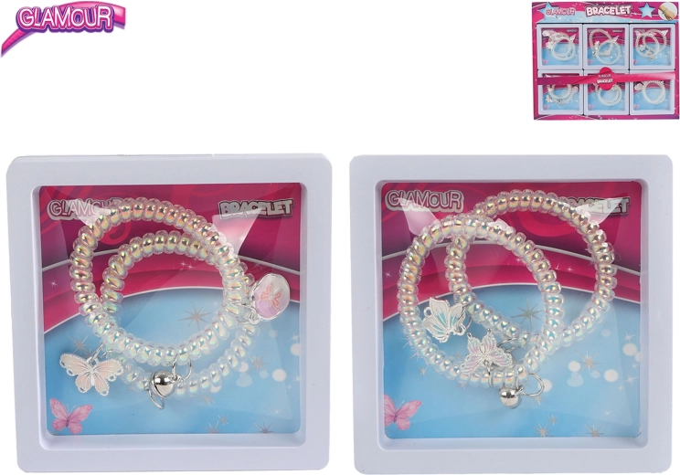 Glamour armbanden met bedeltjes 2 stuks 6,5 cm