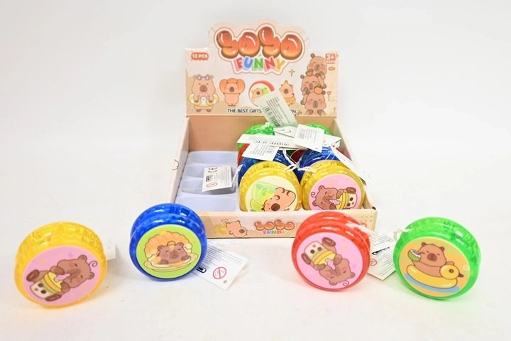 Yoyo lumineux avec motif ourson (12 pièces en présentoir)