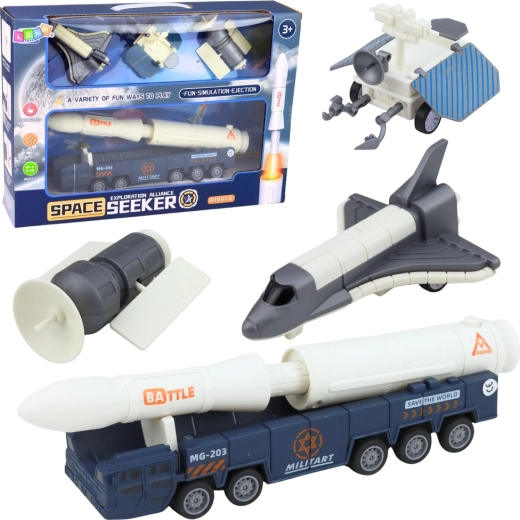 Space Set – Rocket, Space Shuttle, Satellite and Transport Vehicle
