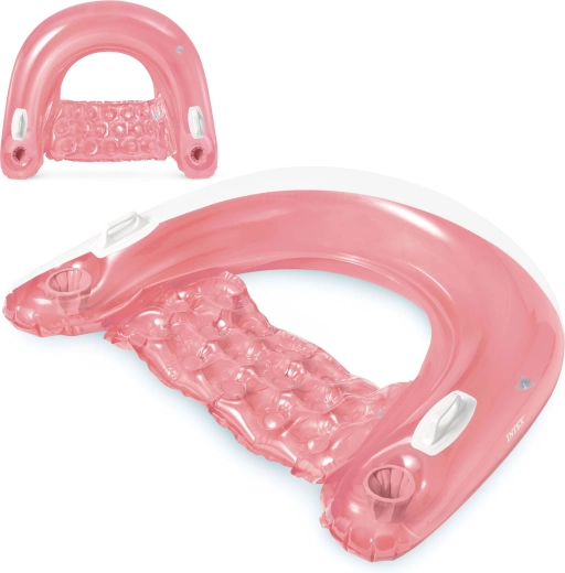 Inflatable Floating Chair with Cup Holders Pink INTEX 147 × 99 cm