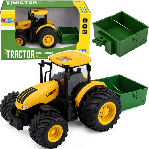 Tracteur agricole 1:24 avec épandeur d’engrais, lumières et sons